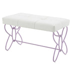 ACME 30542 Priya II Bench, White & Light Purple
