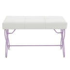 ACME 30542 Priya II Bench, White & Light Purple