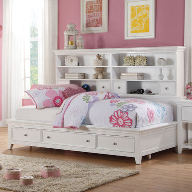 ACME 30590T Lacey Daybed with Storage (Twin), White (1Set/3Ctn)