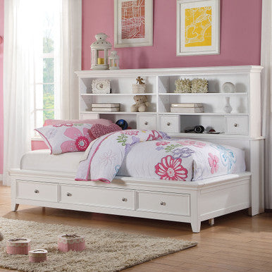 ACME 30595F Lacey Daybed with Storage (Full), White (1Set/3Ctn)