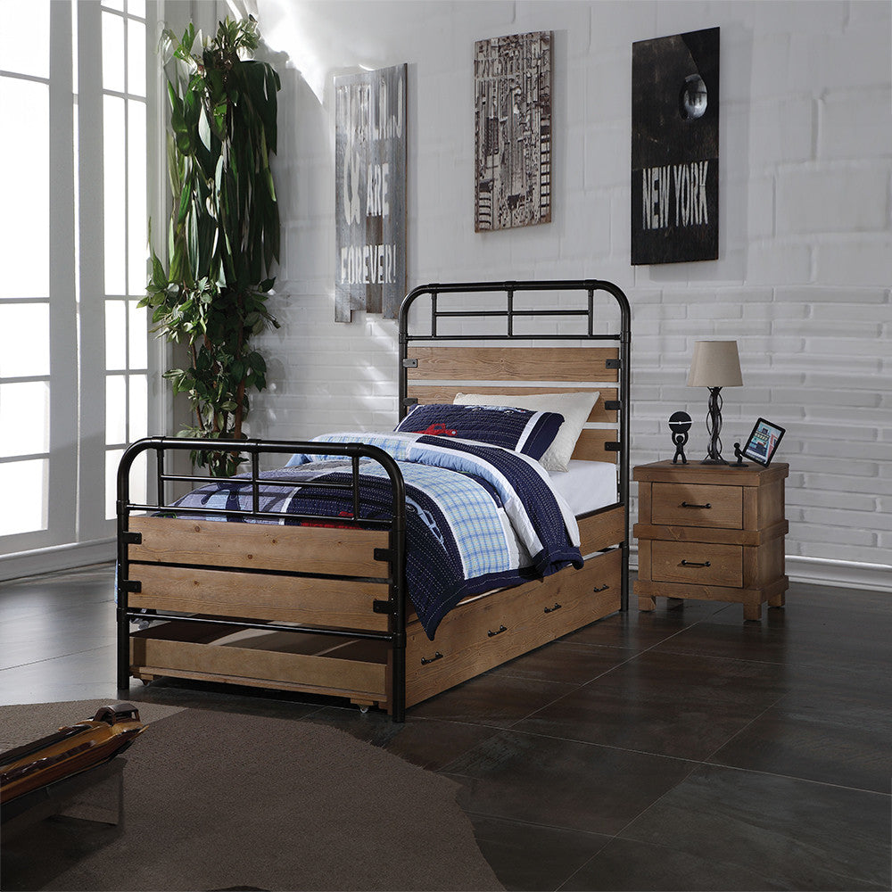 ACME 30610T Adams Twin Bed, Antique Oak (1Set/2Ctn)