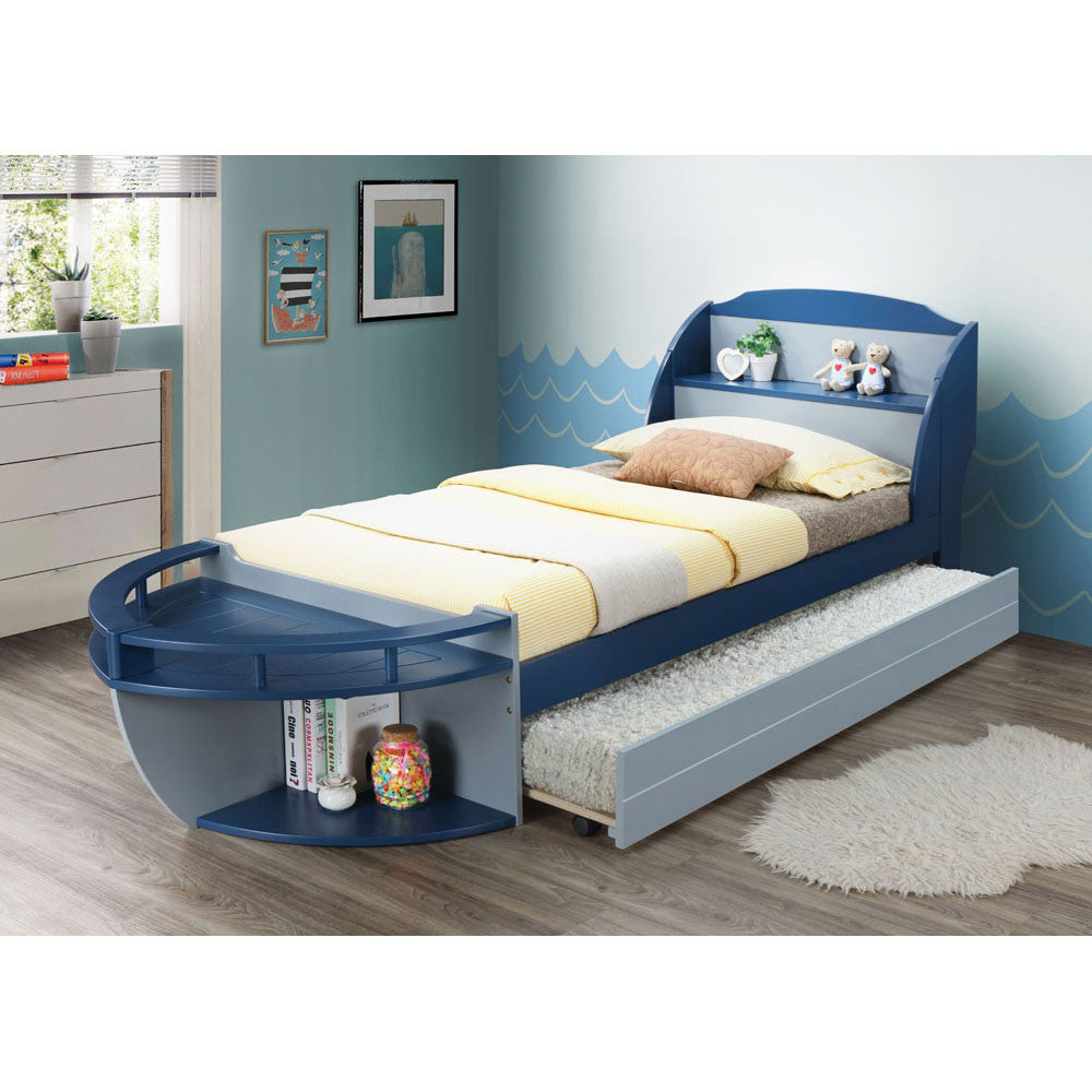 ACME 30620T Neptune II Twin Bed, Gray & Navy (1Set/3Ctn)