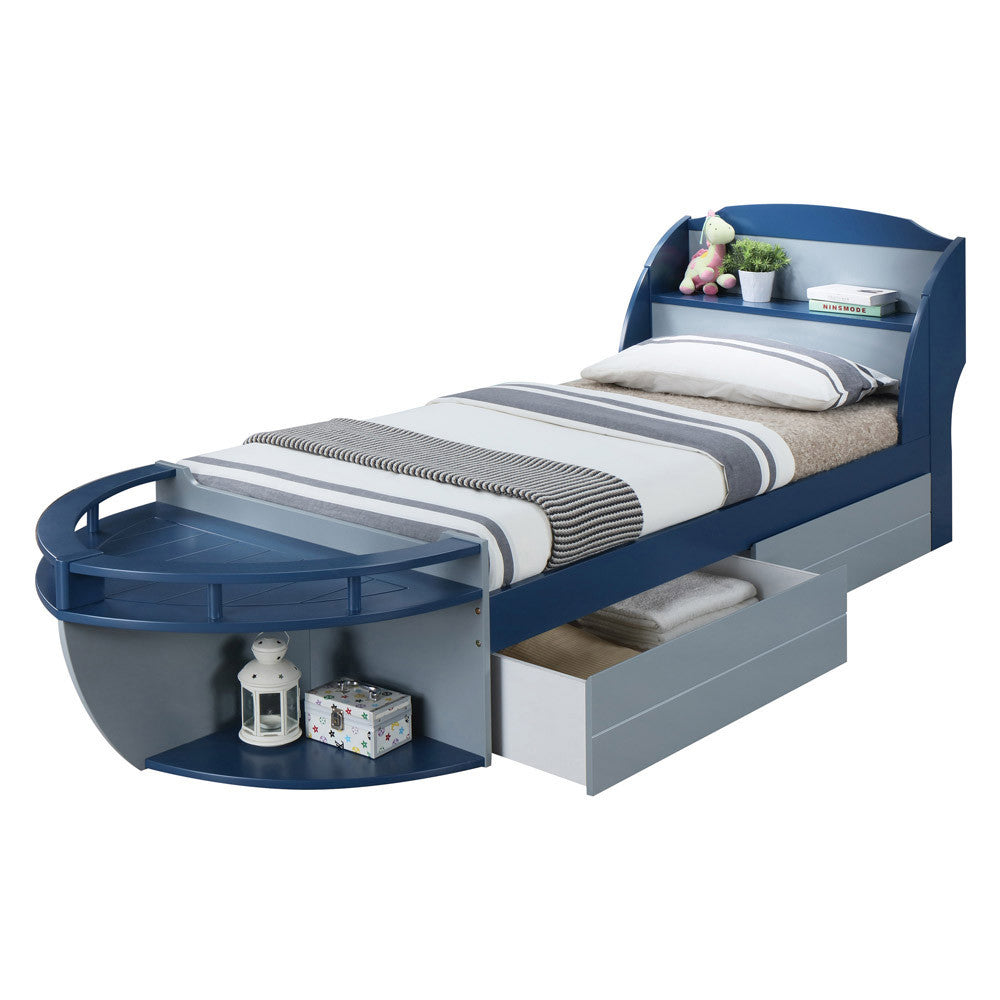ACME 30620T Neptune II Twin Bed, Gray & Navy (1Set/3Ctn)