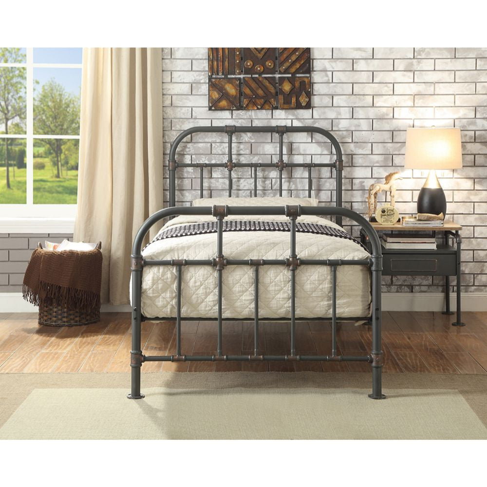 ACME 30730T Nicipolis Twin Bed, Sandy Gray