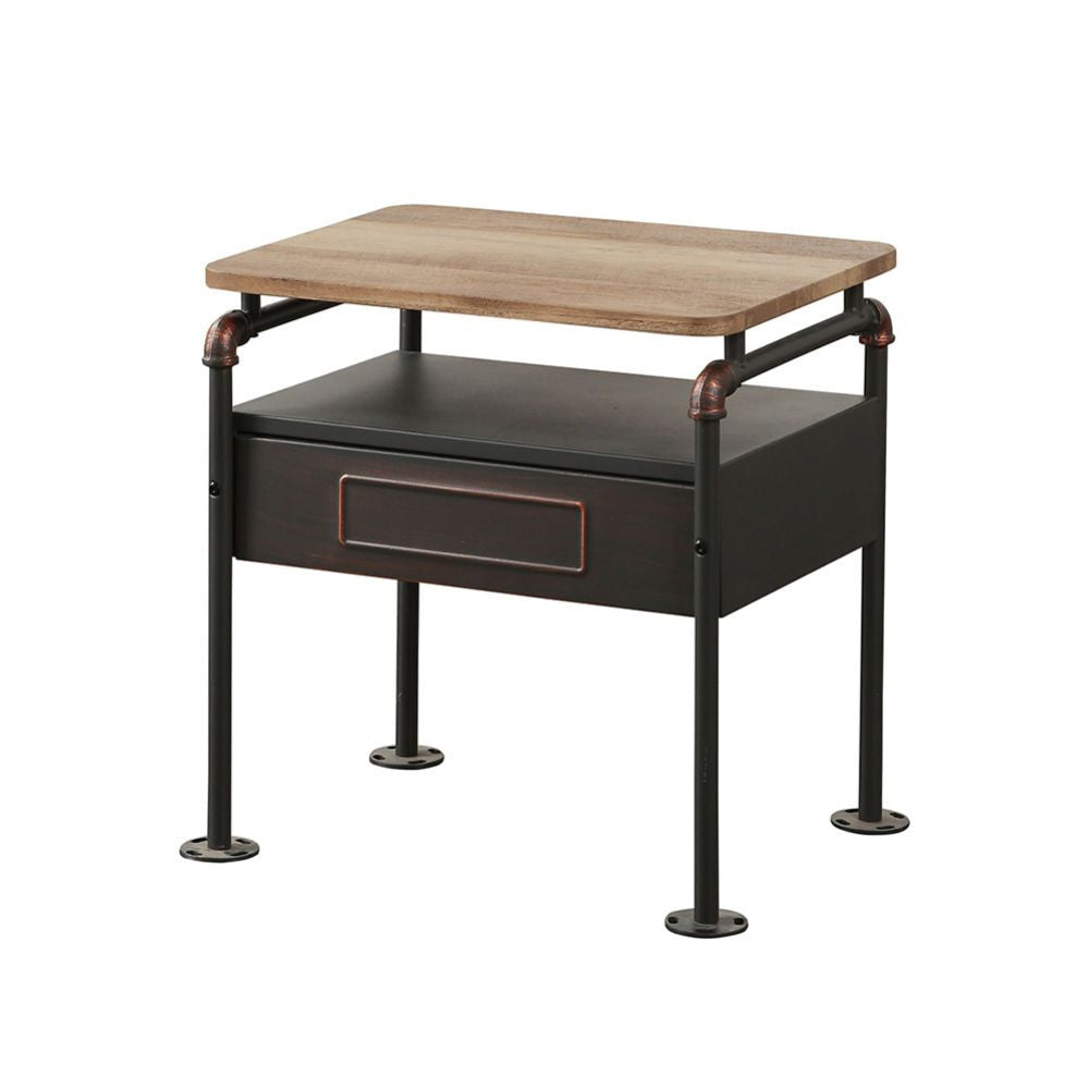 ACME 30737 Nicipolis Nightstand, Antique Oak & Sandy Gray
