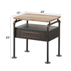 ACME 30737 Nicipolis Nightstand, Antique Oak & Sandy Gray