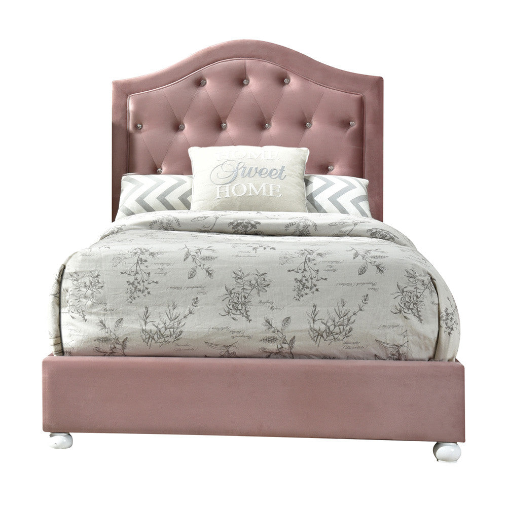 ACME 30820T Reggie Twin Bed, Pink Fabric