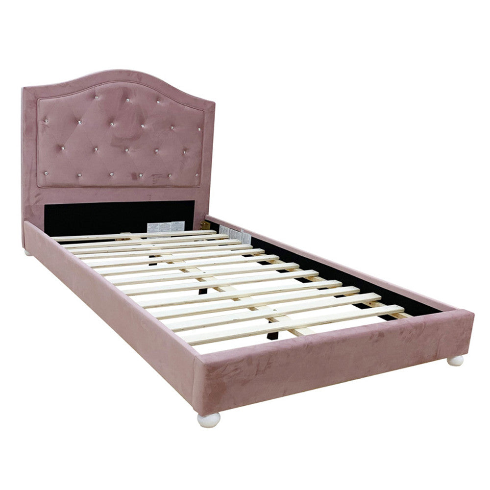 ACME 30820T Reggie Twin Bed, Pink Fabric