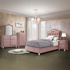 ACME 30820T Reggie Twin Bed, Pink Fabric