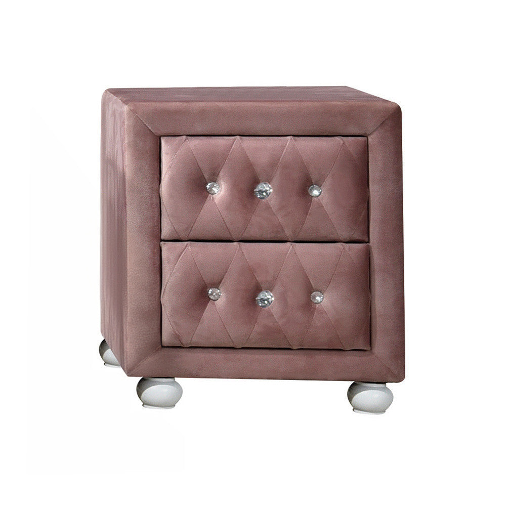 ACME 30823 Reggie Nightstand, Pink Fabric