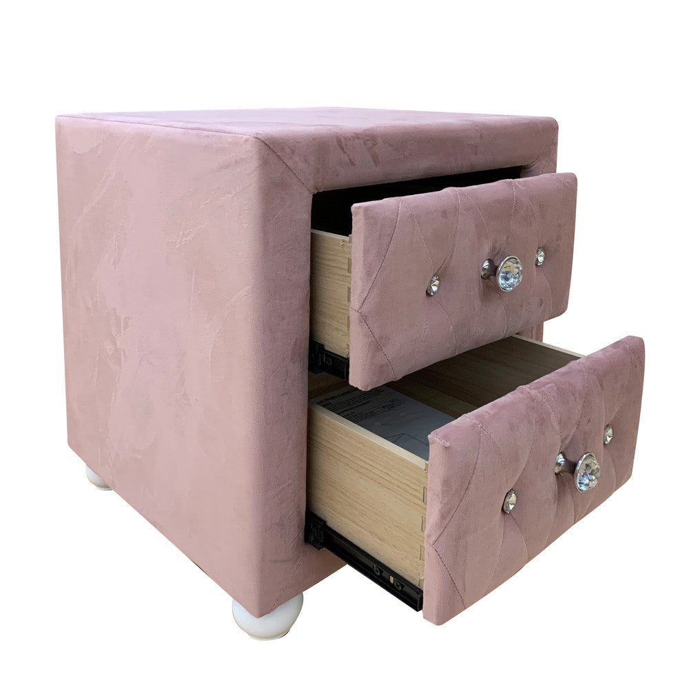 ACME 30823 Reggie Nightstand, Pink Fabric