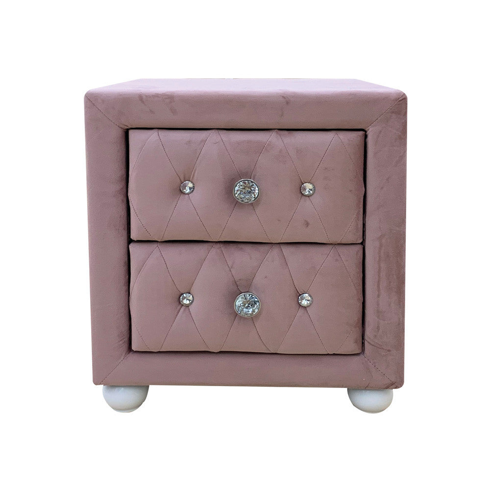 ACME 30823 Reggie Nightstand, Pink Fabric