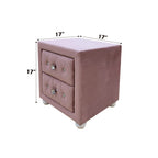 ACME 30823 Reggie Nightstand, Pink Fabric