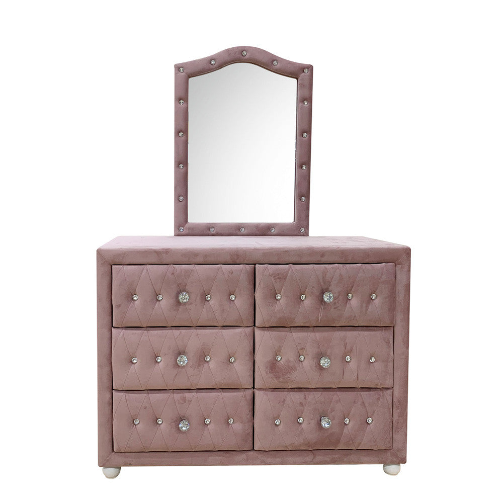 ACME 30824 Reggie Mirror, Pink Fabric