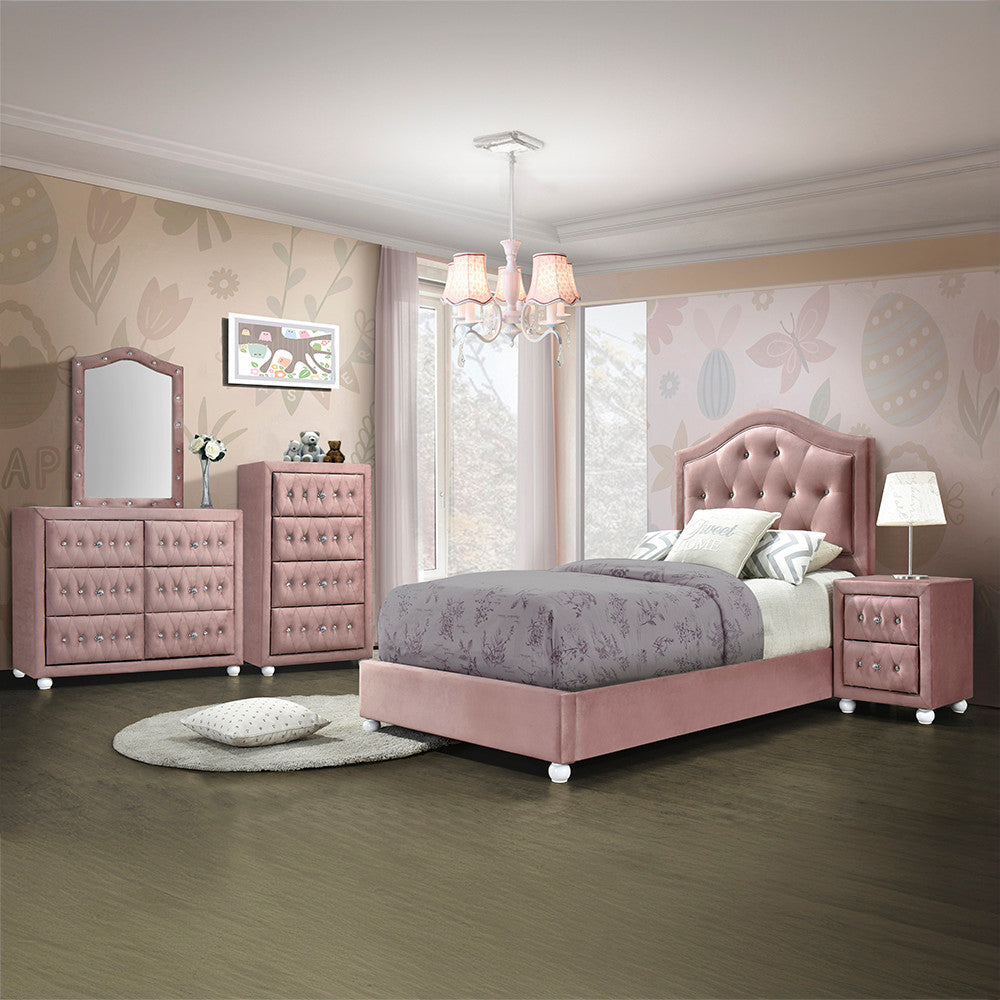 ACME 30824 Reggie Mirror, Pink Fabric