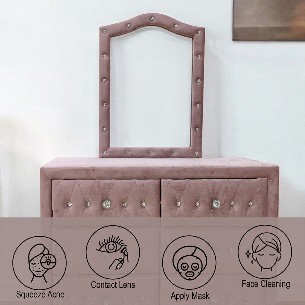 ACME 30824 Reggie Mirror, Pink Fabric