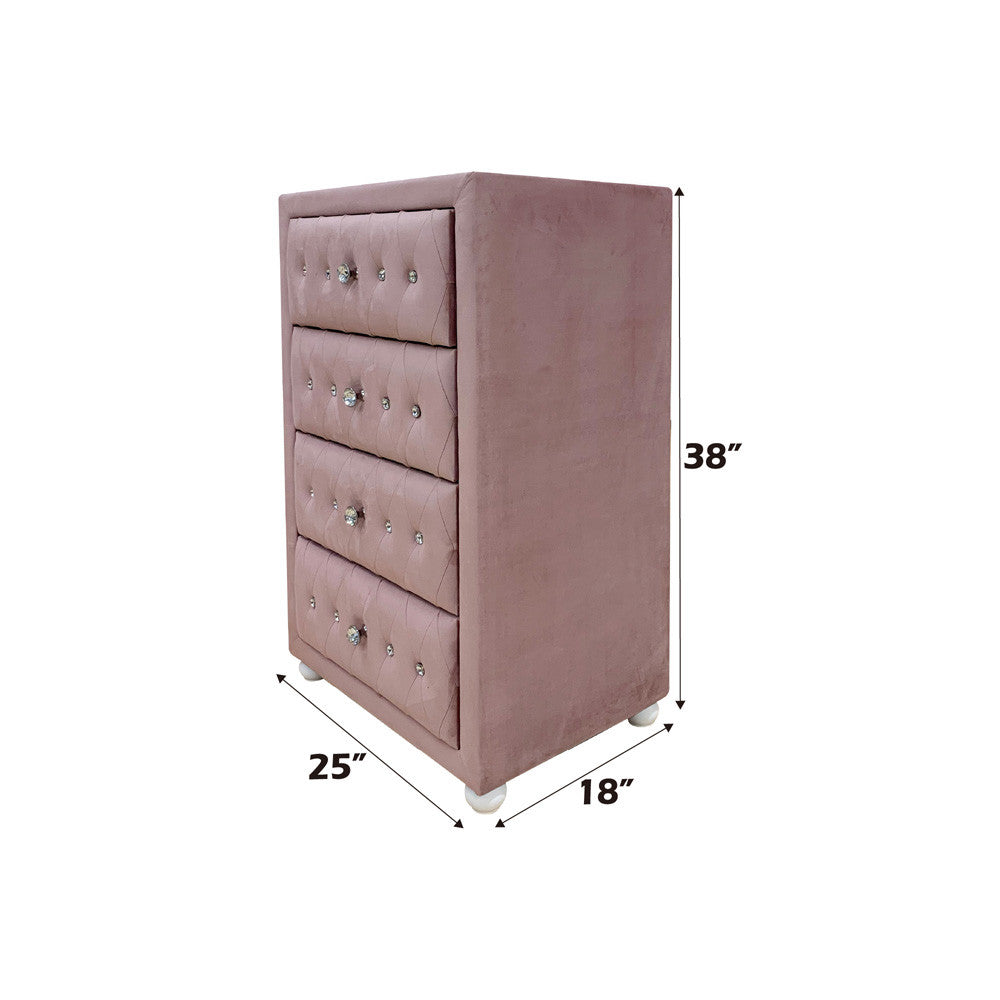 ACME 30826 Reggie Chest, Pink Fabric