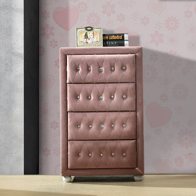 ACME 30826 Reggie Chest, Pink Fabric
