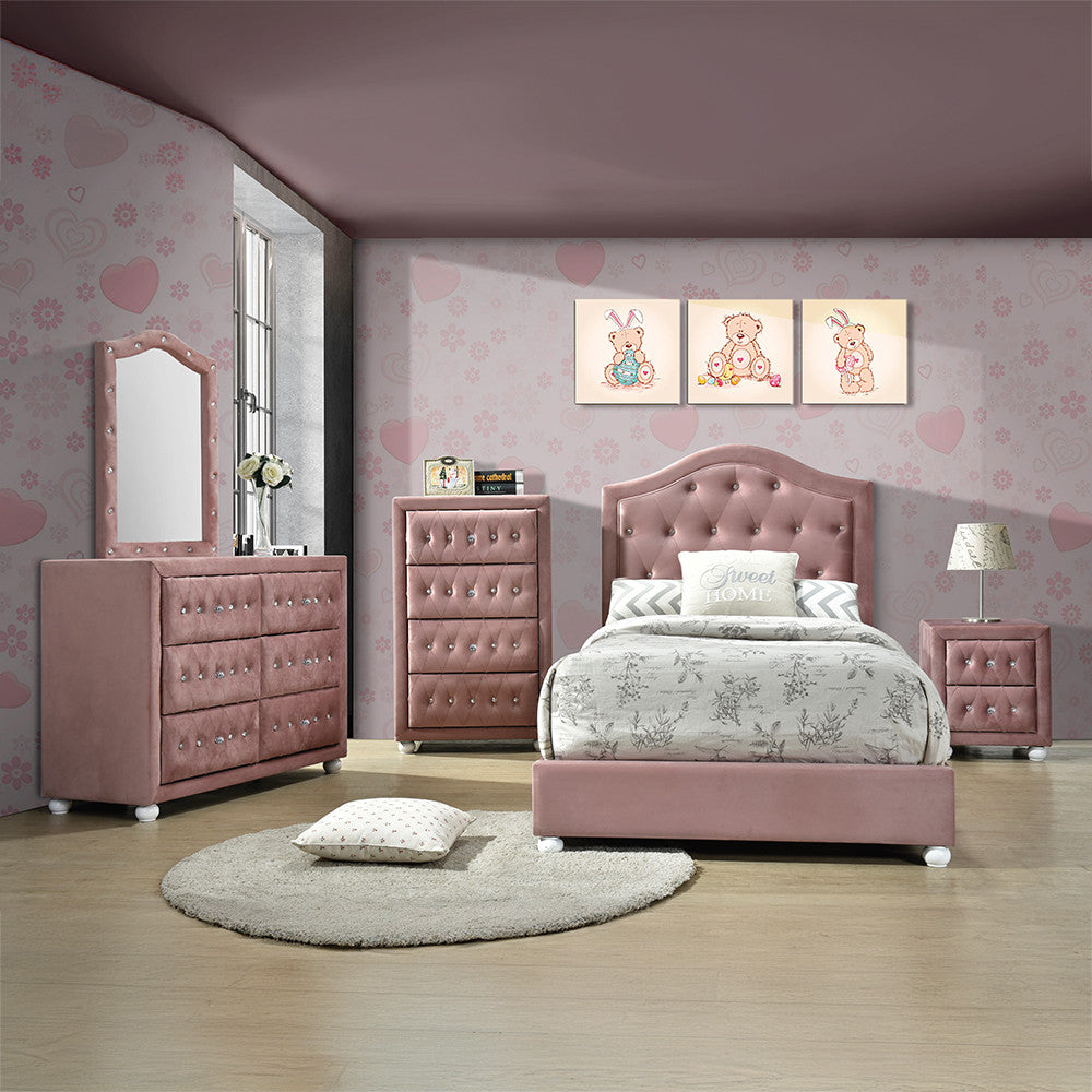 ACME 30826 Reggie Chest, Pink Fabric