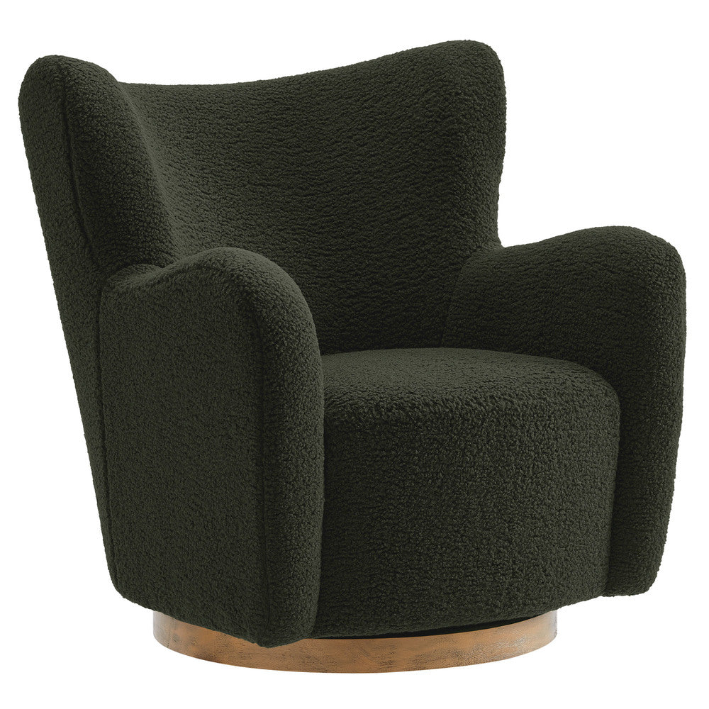 Modway EEI-7105 Montrose Wingback Sherpa Swivel Accent Chair