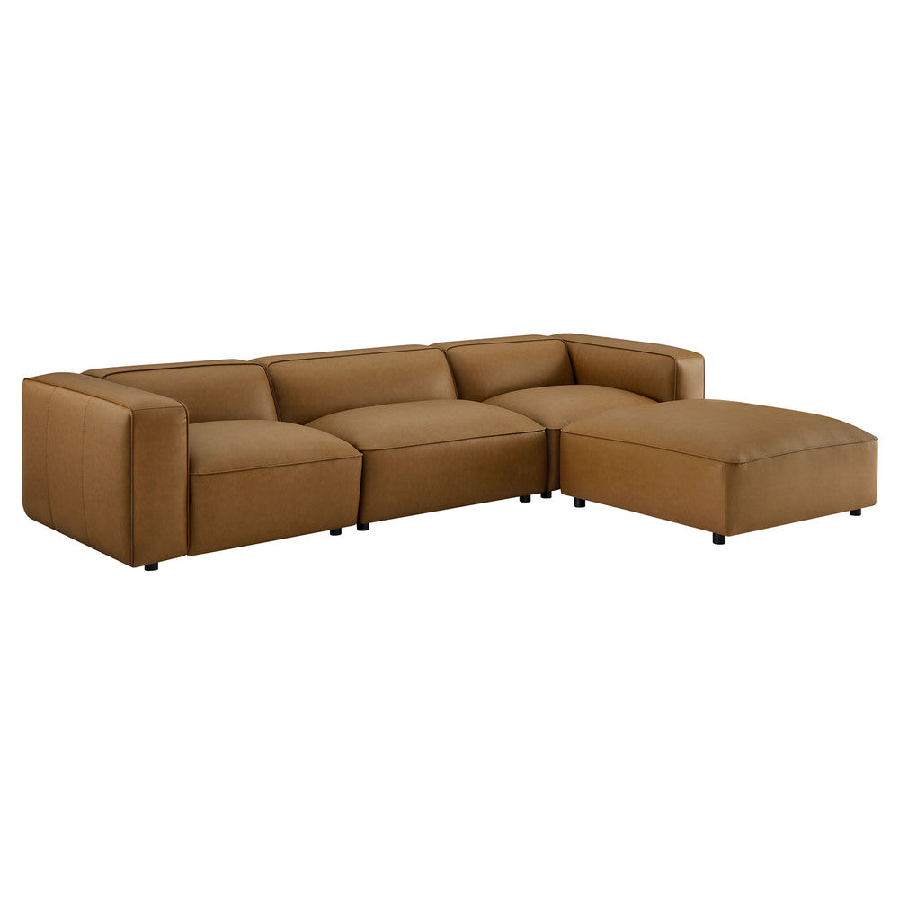 Modway EEI-7128 Auren 4-Piece Vegan Leather Modular Sofa Set