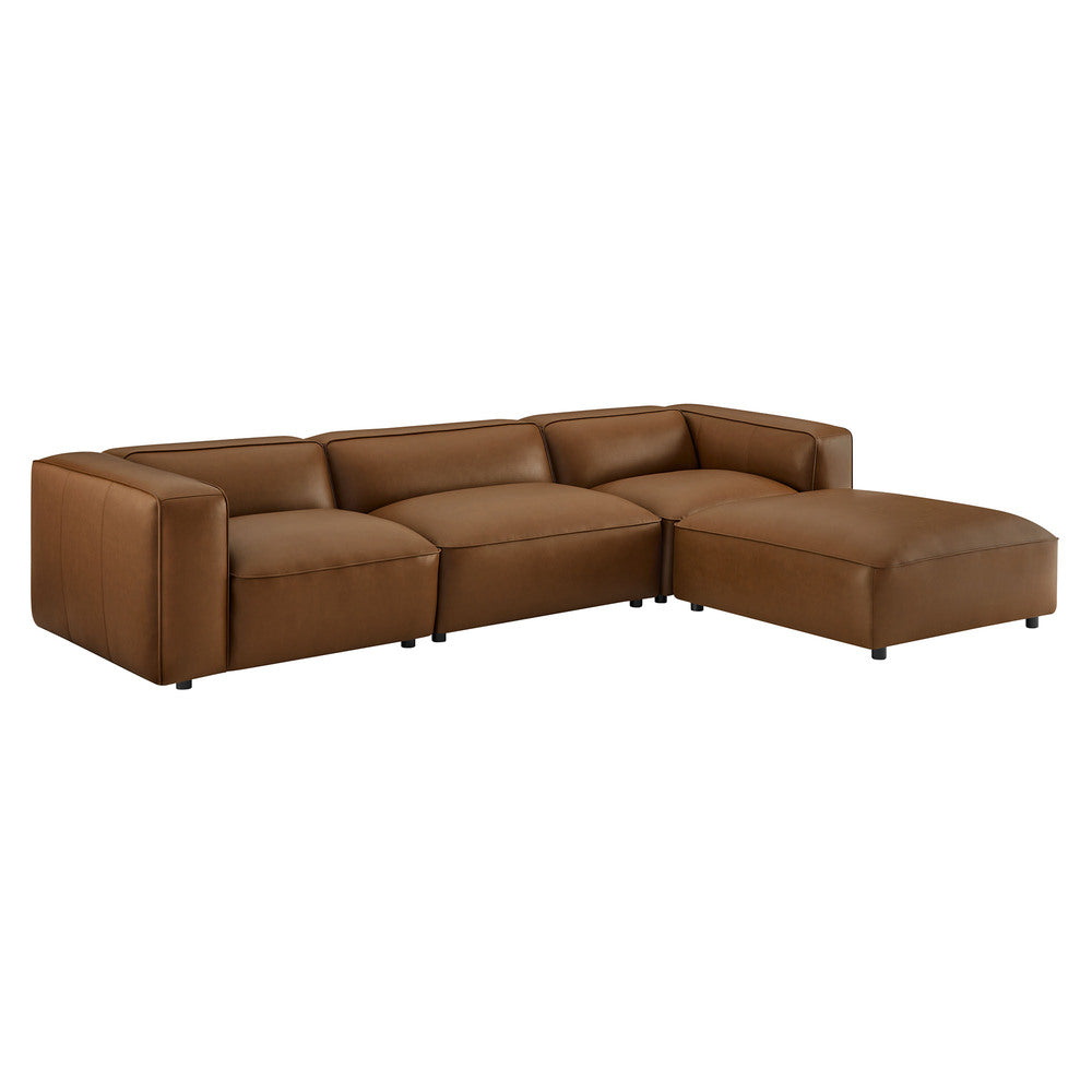 Modway EEI-7128 Auren 4-Piece Vegan Leather Modular Sofa Set