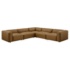 Modway EEI-7129 Auren 5-Piece Upholstered Vegan Leather Modular L-Shaped Sofa