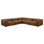 Modway EEI-7129 Auren 5-Piece Upholstered Vegan Leather Modular L-Shaped Sofa