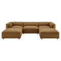 Modway EEI-7131 Auren 5-Piece Upholstered Vegan Leather Modular U-Shaped Sofa