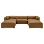 Modway EEI-7131 Auren 5-Piece Upholstered Vegan Leather Modular U-Shaped Sofa