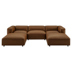 Modway EEI-7131 Auren 5-Piece Upholstered Vegan Leather Modular U-Shaped Sofa