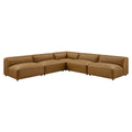 Modway EEI-7133 Auren 5-Piece Upholstered Armless L-Shaped Vegan Leather Modular Sofa