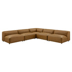Modway EEI-7133 Auren 5-Piece Upholstered Armless L-Shaped Vegan Leather Modular Sofa