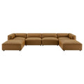 Modway EEI-7134 Auren 6-Piece Upholstered Vegan Leather Modular Sofa