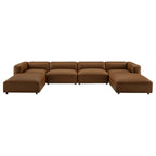 Modway EEI-7134 Auren 6-Piece Upholstered Vegan Leather Modular Sofa