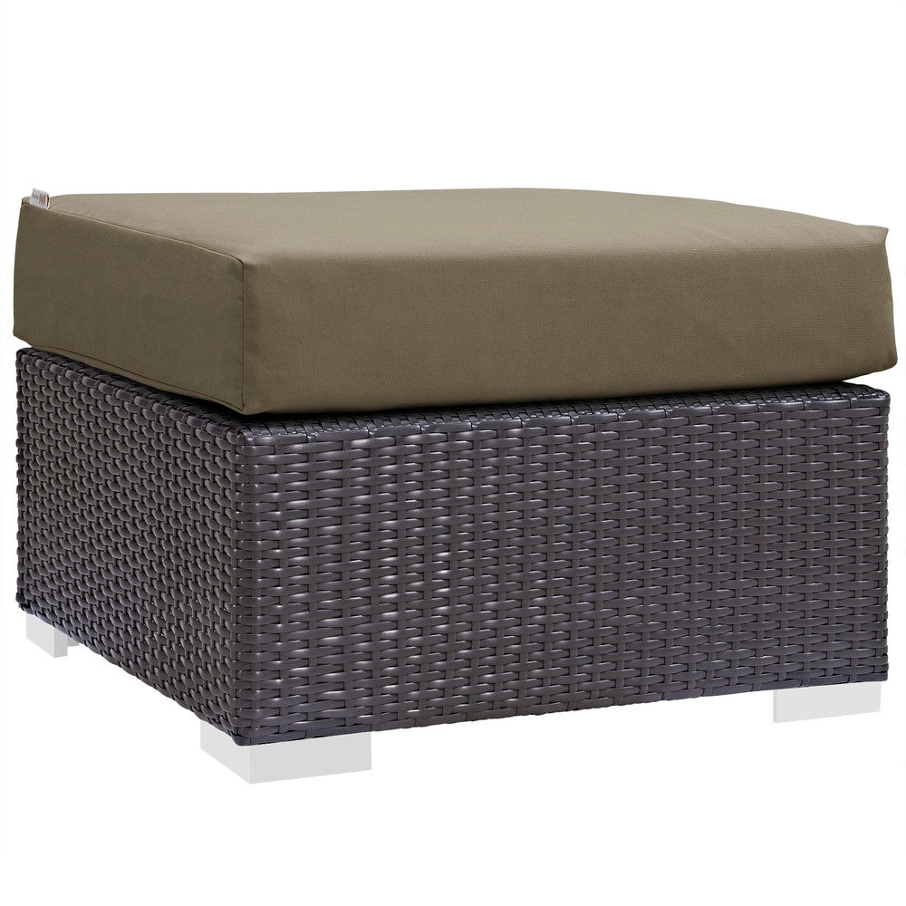 Modway EEI-1911 Convene Outdoor Patio Fabric Square Ottoman