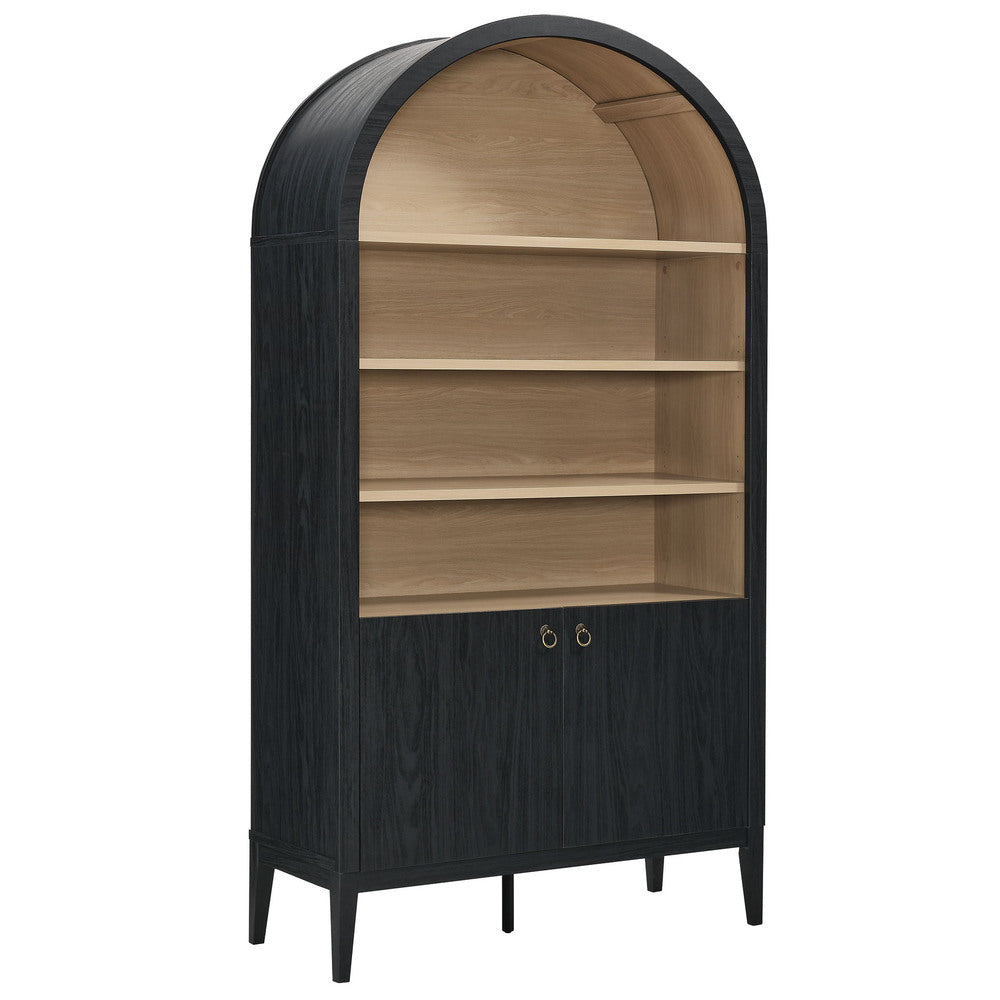 Modway EEI-7169 Nolan 74" Tall Wide Arched Storage Display Cabinet Bookshelf