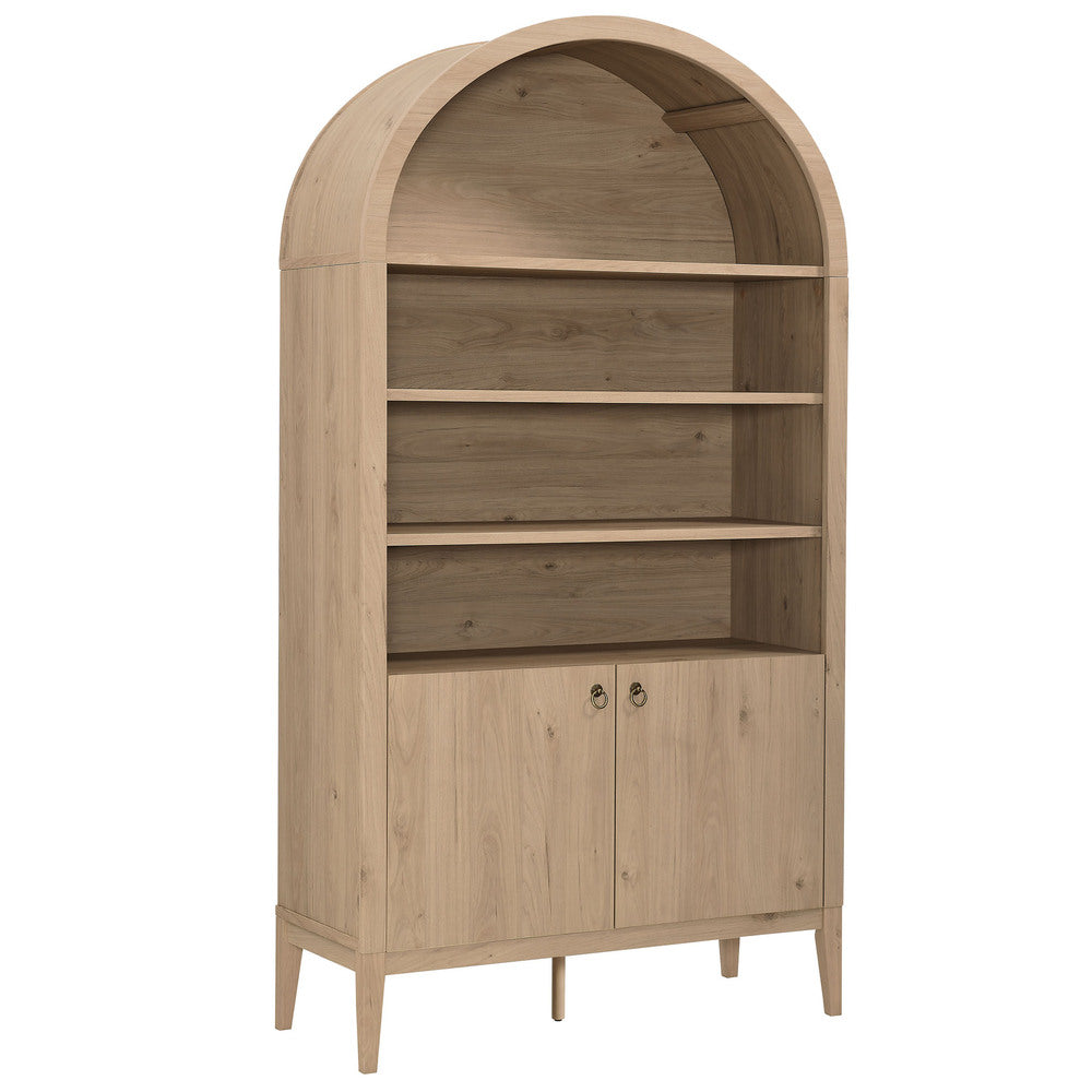 Modway EEI-7169 Nolan 74" Tall Wide Arched Storage Display Cabinet Bookshelf