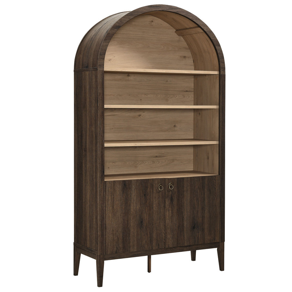 Modway EEI-7169 Nolan 74" Tall Wide Arched Storage Display Cabinet Bookshelf