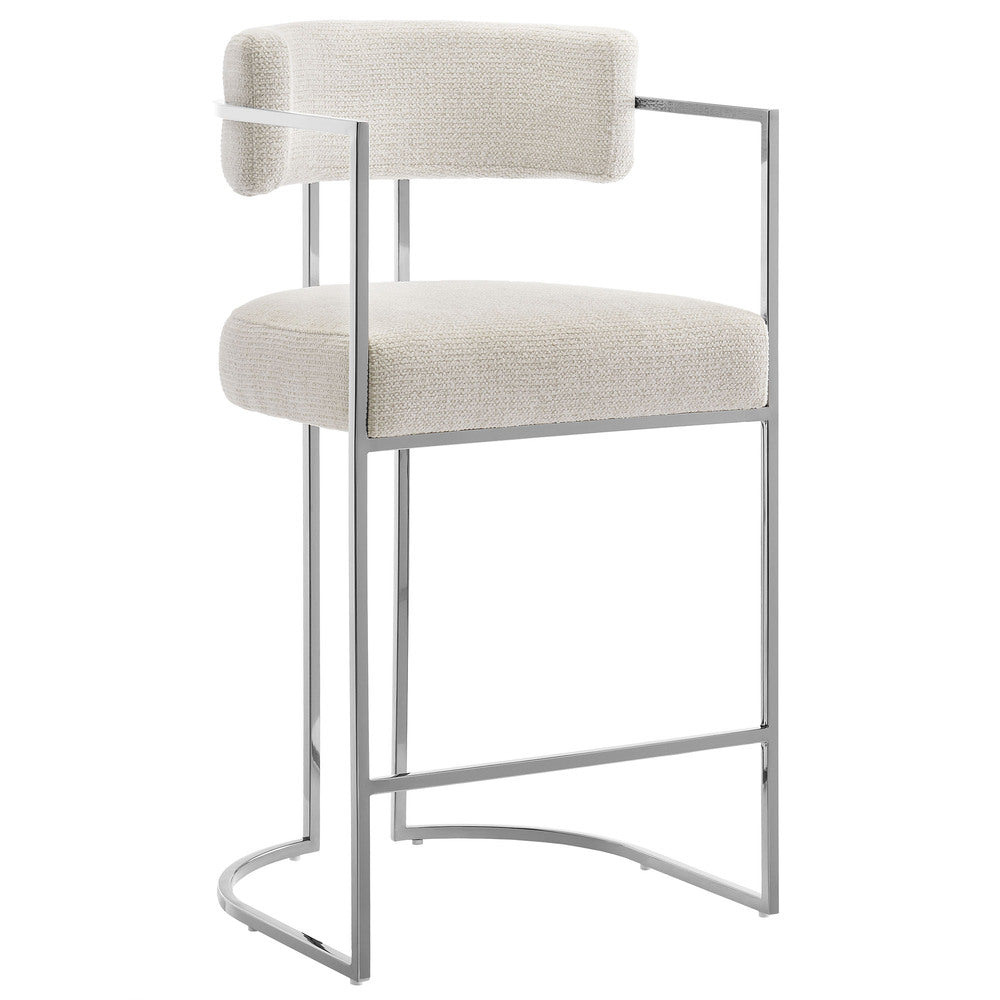 Modway EEI-7227 Huron Curved Back Fabric and Metal Counter Stool