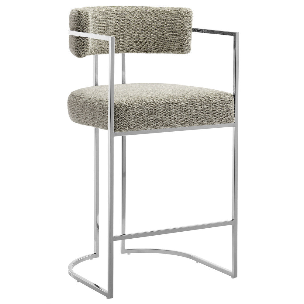 Modway EEI-7227 Huron Curved Back Fabric and Metal Counter Stool