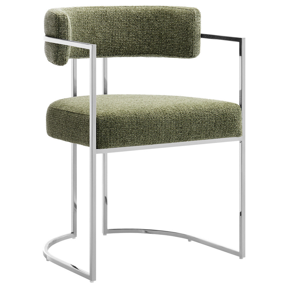 Modway EEI-7228 Huron Curved Back Fabric and Metal Dining Accent Chair