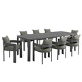 Modway EEI-7295 Tahoe 9-Piece Outdoor Patio Aluminum Dining Set With Extendable Table