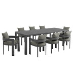 Modway EEI-7295 Tahoe 9-Piece Outdoor Patio Aluminum Dining Set With Extendable Table