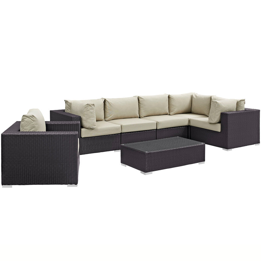 Modway EEI-2157 Convene 7 Piece Outdoor Patio Sectional Set