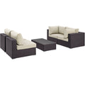 Modway EEI-2163 Convene 5 Piece Outdoor Patio Sectional Set