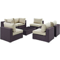 Modway EEI-2164 Convene 7 Piece Outdoor Patio Sectional Set