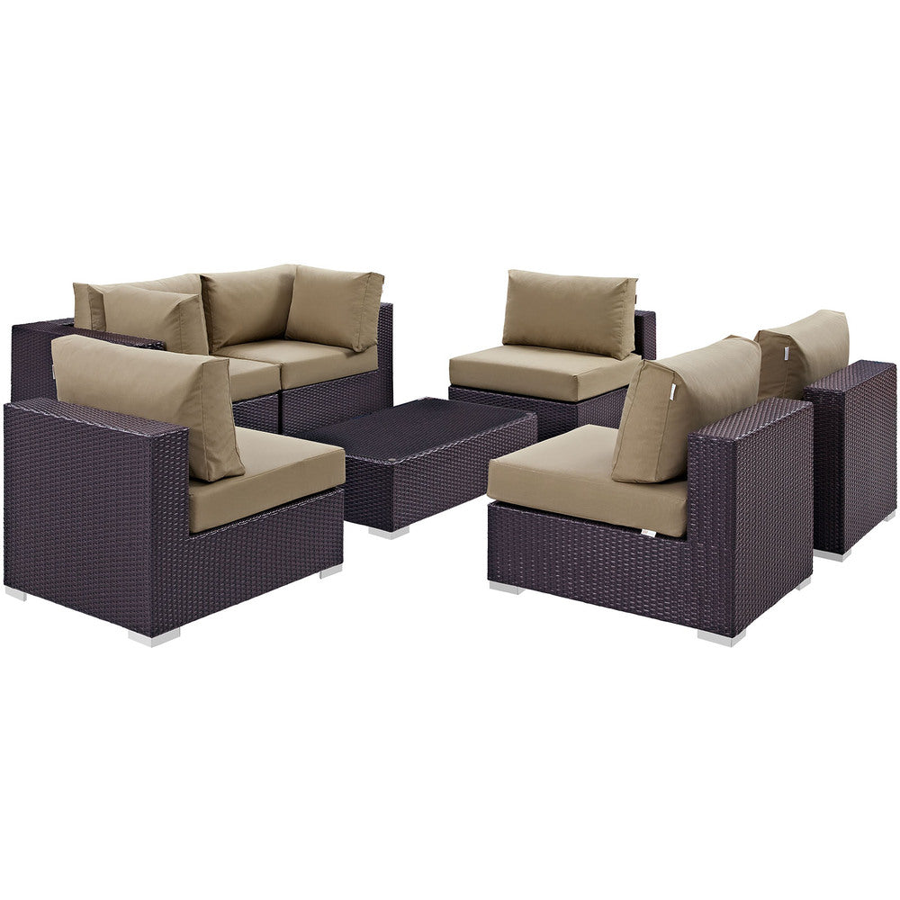 Modway EEI-2164 Convene 7 Piece Outdoor Patio Sectional Set