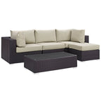 Modway EEI-2172 Convene 5 Piece Outdoor Patio Sectional Set