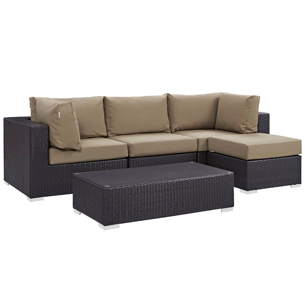 Modway EEI-2172 Convene 5 Piece Outdoor Patio Sectional Set
